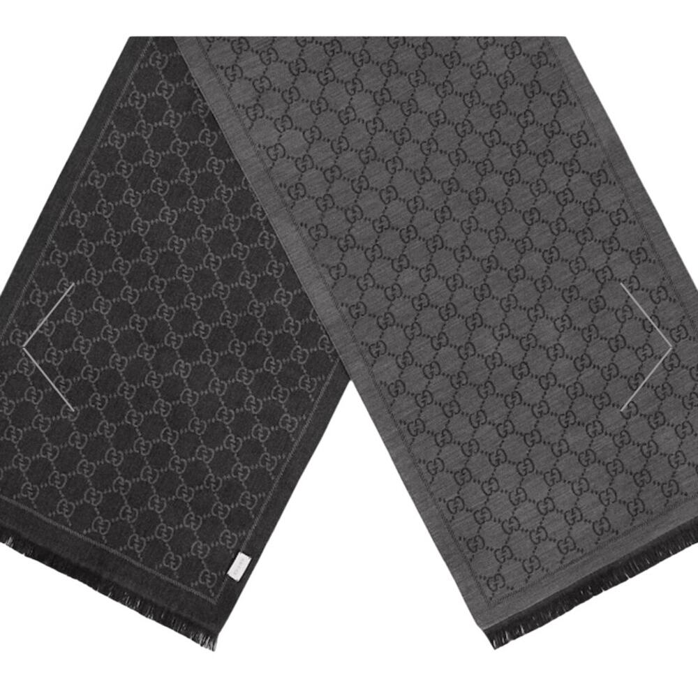 GUCCI GG GREY jacquard pattern knitted scarf BRAND NEW WITH TAGS - Picture 6 of 6